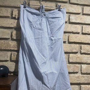 Tocca Blue & White Striped Halter Dress